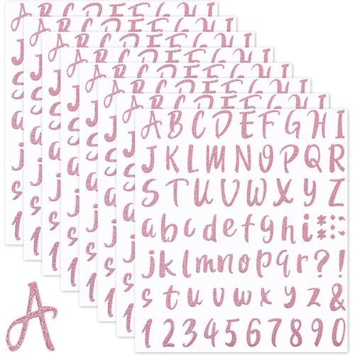 Vista 15 de 576 piezas de 8 hojas de calcomanías de letras de graduación, letras de vinilo autoadhesivas, calcomanías de números del alfabeto, calcomanías
