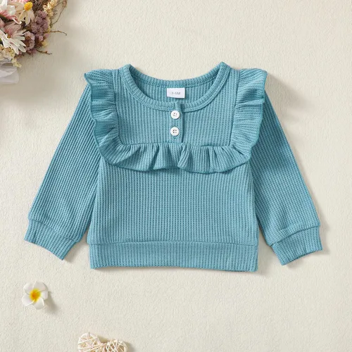 Vista 4 de Mioglrie Conjunto de ropa de bebé para niña, tops y pantalones, ropa para niñas pequeñas, sudaderas para bebés