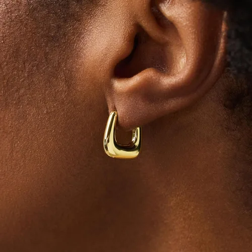 Vista 97 de Aretes de aro gruesos de oro para mujer, chapados en oro de 14 quilates, aretes de aro triple, hipoalergénicos, a la moda, aretes de aro gruesos