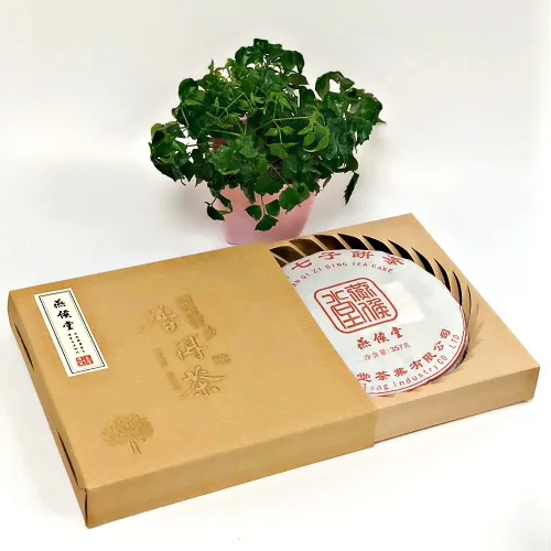 Vista 3 de Yan Hou Tang Yunnan chino orgánico comprimido de 10 años de edad, té negro fermentado maduro, 12.59 oz, regalos de té premium sin desintoxicación