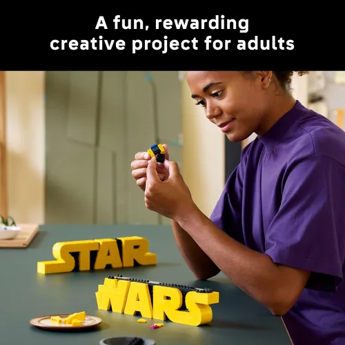 Vista 3 de LEGO Logotipo de Star Wars construido en ladrillo - Juego de construcción para adultos a partir de 18 años - Idea de regalo de Star Wars