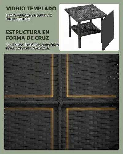 Vista 3 de PayLessHere Juego de 3 sillas de mimbre para patio, muebles de mimbre para exteriores, juego de bistró para patio trasero, porche, piscina, césped