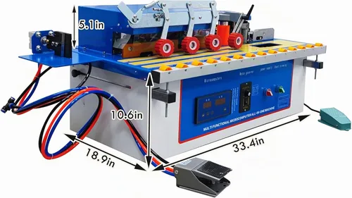 Vista 5 de TECHTONGDA Edge Bander - Máquina automática de doble cara para carpintería, rotura automática de banda para bordes rectos y curvos con velocidad