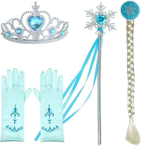 Vista 4 de Party Chili Disfraz de princesa para niñas con accesorios para niñas pequeñas