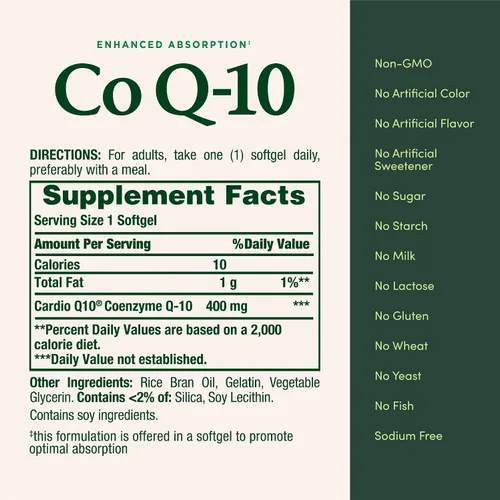 Vista 5 de Natures Bounty Co Q-10 400 mg, 39 cápsulas blandas de liberación rápida