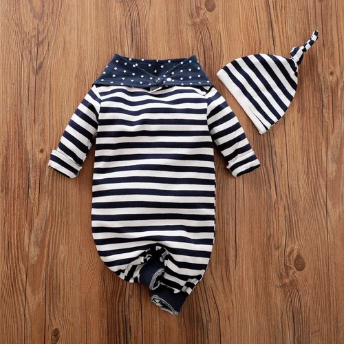 Vista 2 de Bebé Niñas Niños Lindo Azul marino búho Body Trajes recién nacido Rompers+sombrero Saliva Toalla