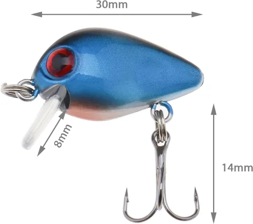 Vista 4 de Create idea 10 señuelos de pesca con gancho agudo, crankbaits mini cebos duros de pesca artificiales para trucha, lubina, agua dulce y salada