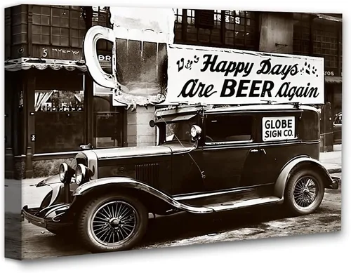 Vista 7 de Happy Days are Beer Again: 11x14 Framed Poster - Vintage 1920s Retro Photos for Speakeasy & Bootleggers - Prohibition Era Bar Black & White Photo