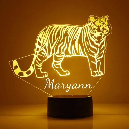 Vista 10 de Lámpara de luz nocturna con letrero LED de león personalizado con control remoto, pantalla iluminada con nombre o imagen personalizada