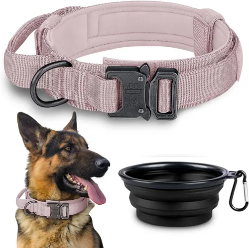 Vista 14 de COOYOO Juego de 3 collares tácticos para perros, collar ajustable de nailon para entrenamiento militar con mango de control y hebilla de metal