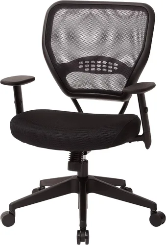 Vista 5 de Space Seating Serie 55 - Silla de escritorio de oficina ajustable con soporte lumbar integrado, malla negra