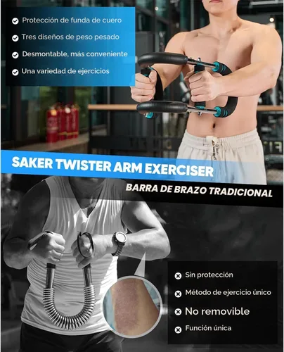 Vista 4 de LYKAN Entrenador de brazo Twister, equipo de entrenamiento de pecho ajustable de 40 a 100 libras, entrenador de brazos, entrenador de brazo