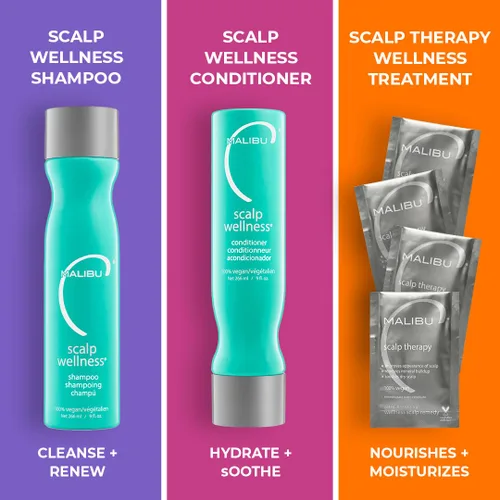 Vista 4 de Malibu C Scalp Wellness Collection - Set nutritivo para el cuidado del cabello del cuero cabelludo seco - Contiene remedio para el cuero cabelludo