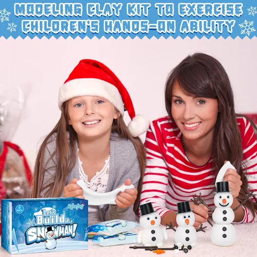 Vista 3 de 4 Pack de Manualidades Navideñas, Manualidad de Muñeco de Nieve de Arcilla de Secado al Aire, ¿Quieres Construir un Muñeco de Nieve? Rellenos