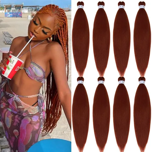 Vista 13 de Pelo trenzado corto 1B negro preestirado Extensiones de pelo trenzado para niños para trenzas de caja sin nudos, pelo trenzado preestirado de 16