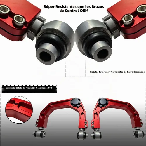 Vista 2 de BST BSSP Brazos de control delanteros superiores de aluminio forjado CNC, elevación de suspensión de 2-4", FUCA compatible con Chevy Silverado