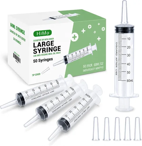 Vista 14 de Jeringa de 1 ml para líquido, oral, laboratorios científicos, medición, dispensación, con tapa - Paquete de 3 jeringas de 1 ml