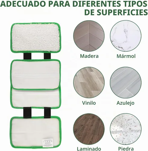 Vista 6 de Almohadillas de repuesto compatibles con limpiador de pisos de madera dura Shark Sonic Duo (paquete de 3)