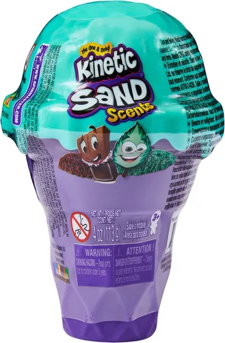 Vista 4 de Kinetic Sand Aromas, recipiente de cono de helado de 4 onzas con 2 colores de perfumado totalmente natural (los estilos pueden variar)