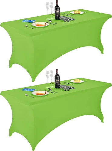 Vista 91 de FORLIFE - Funda de mesa de elastano, mantel ajustado de 4 pies para mesas rectangulares, funda elástica para patio, universal para bodas, banquetes