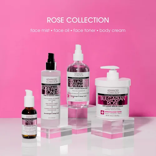 Vista 6 de Advanced Clinicals Colágeno de agua de rosas para el cuidado de la piel revitalizante e hidratante para la cara Tónico en aerosol facial