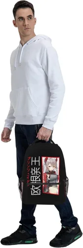 Vista 8 de Mochila japonesa de anime Azur Lane Mochilas para niños y niñas, mochila unisex de lona multiusos, color negro, Negro -, Mochilas Daypack