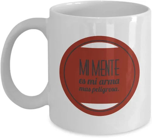 Vista 4 de Taza de Cafe Mi Mente Vaso, taza café divertidas, tazas personalizadas, taza de café inspiradoras, taza con mensajes positivos., 11onza