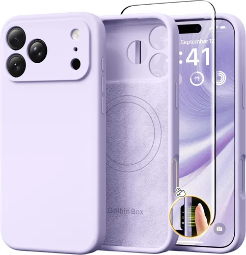 Vista 78 de GolbinBox Funda magnética para iPhone 17, compatible con MagSafe, cubierta de silicona integrada para control de cámara, funda de silicona líquida a