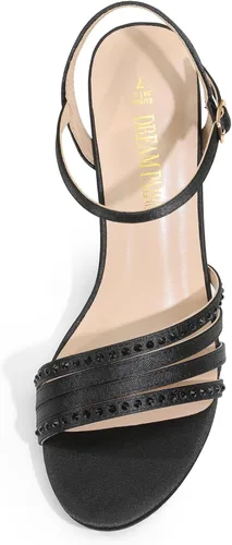 Vista 3 de DREAM PAIRS SDHS2406W - Zapatos de tacón bajo para mujer, puntera abierta, cómodos, para uso diario, casual, para bodas, fiestas, noche, sandalias