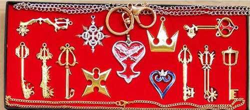 Vista 2 de Kingdom Hearts Keyblade - Juego de collar con colgante Sora