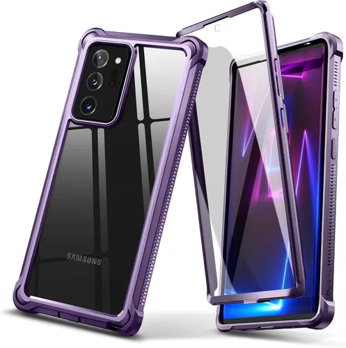 Vista 10 de Dexnor para Galaxy Note 20 Ultra Estuche con protector de pantalla transparente 360, cuerpo completo, resistente, protector, a prueba de golpes