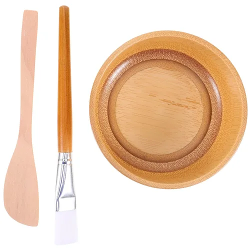 Vista 9 de Juego de cuencos de mezcla de máscara facial de madera para damas, cuidado de la piel facial, mezcla de arcilla, kit de tazón de máscara facial