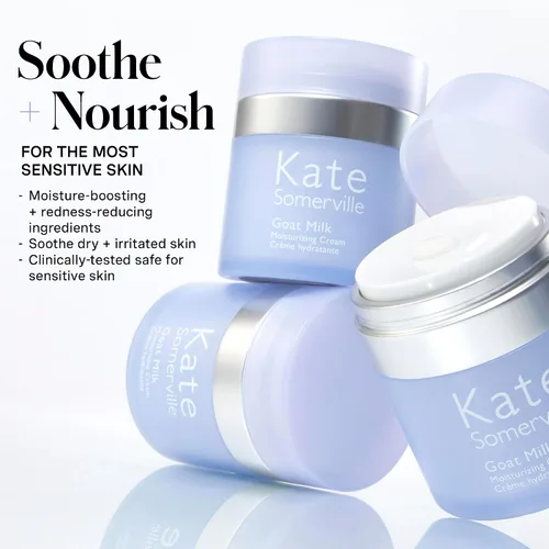Vista 3 de Kate Somerville Crema hidratante de leche de cabra – Hidratante facial diario profundamente hidratante para piel seca, tensa y sensible, 1.7 onzas