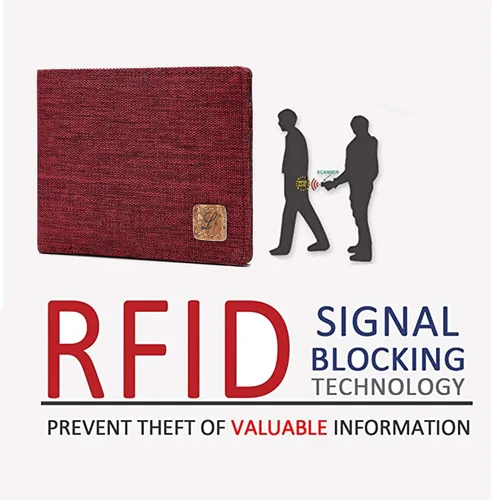 Vista 4 de Cartera de tela minimalista con bloqueo RFID, Minimalista