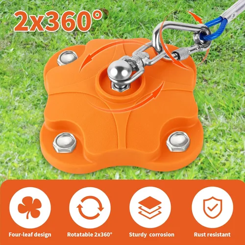 Vista 3 de Estaca de perro resistente para exterior, patio y camping con cables de 2x20 pies para perros, capacidad de 200 libras, doble giro de 360°, anclaje