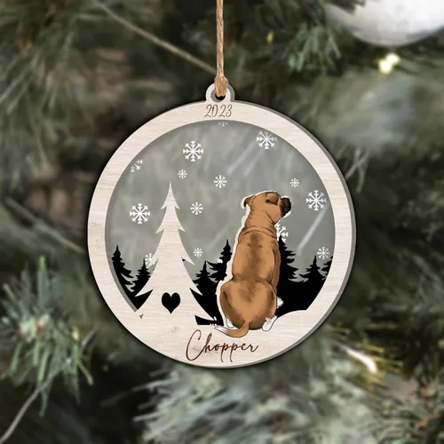 Vista 187 de Nazenti Adorno de Navidad conmemorativo personalizado, regalo personalizado de recuerdo de perro, condolencias por pérdida de mascotas, sabueso