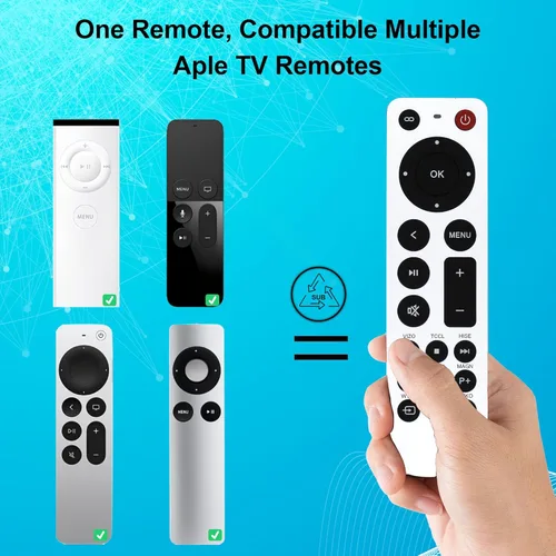 Vista 5 de Reemplazo de control remoto universal para Apple TV Remote Compatible con Apple TV 4K Gen 1 2 3 4 HD (sin función Siri ni voz)