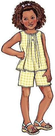 Vista 3 de BUTTERICK PATTERNS B4176 Camisa, vestido, pantalones cortos y pantalones para niñas/niñas, talla 2-3-4-5
