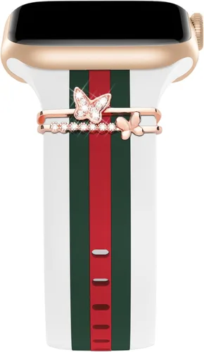 Vista 12 de Banda de diseñador con adornos decorativa compatible con Apple Watch de 38mm 40mm 41mm 42mm 44mm 45mm 46mm 49mm, para mujeres y hombres, pulseras