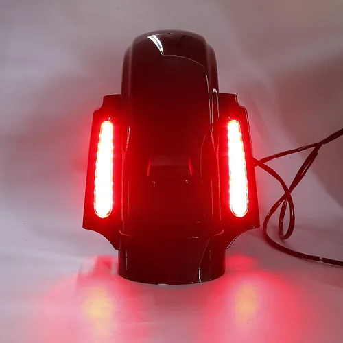 Vista 8 de TCT-MOTORPARTS Juego de fascia de extensión de guardabarros trasero con luz LED para Harley Touring modelos Road King, Road Glide, Street Glide