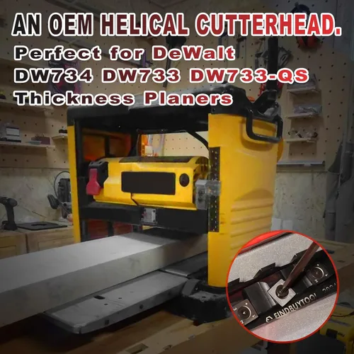 Vista 6 de FINDBUYTOOL Cabezal de corte helicoidal de 12.5 pulgadas para cepilladora DeWalt DW734 DW733, 4 filas para cepilladora de grosor DW734/DW733