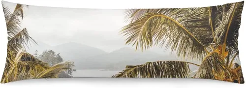 Vista 17 de Protector de almohada de playa con palmeras tropicales de 16 x 14 pulgadas, palmeras de playa, paisaje marino costero, decorativo, rectangular