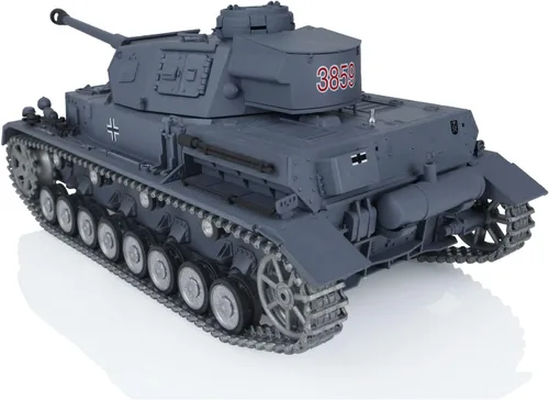 Vista 4 de Toucan RC Hobby Henglong 1/16 7.0 Panzer IV F2 RTR RC Tanque 3859 Metal Pistas Ruedas BB Airsoft Que Disparo Balas BB