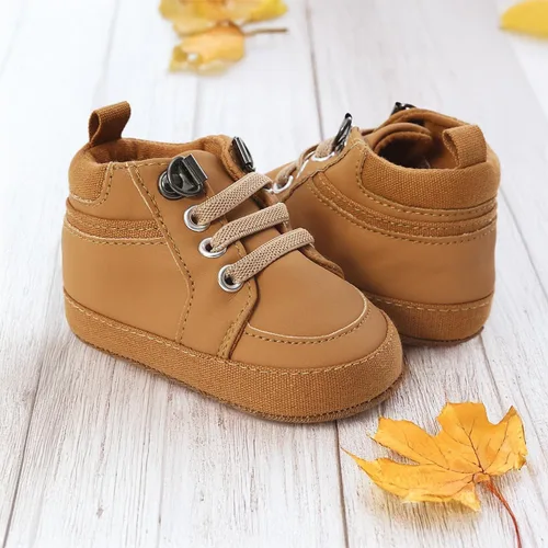 Vista 4 de Meckior Zapatos deportivos de tobillo para bebés y niñas pequeños, suela antideslizante suave, piel sintética, mocasines para bebés recién nacidos