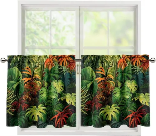Vista 68 de God Bssing You Tier Curtains for July 4Th 2026 27.5x24 2 Panels Light Filtering Half Window Rod Pocket for Kitchen/Bathroom