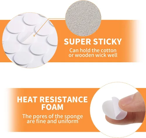 Vista 3 de 500 calcomanías de mecha de vela, calcomanías de cera para velas, pegamento a prueba de calor, pegamento que se adhiere de forma estable en cera