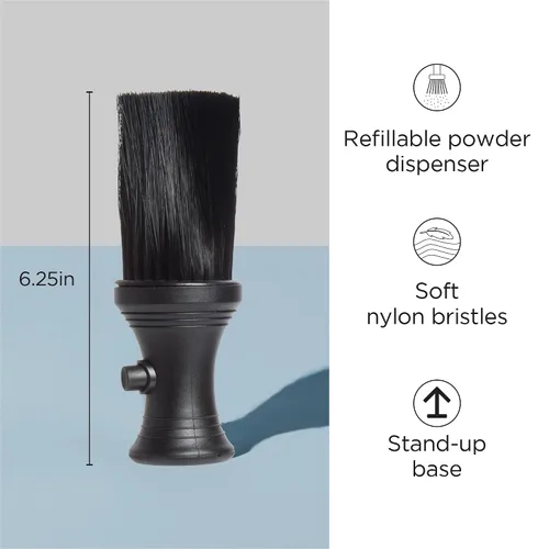 Vista 2 de Diane Plumero de cuello con dispensador de polvo y cepillo de peluquería para eliminar el cabello suelto del cuello y las orejas, cerdas de nailon
