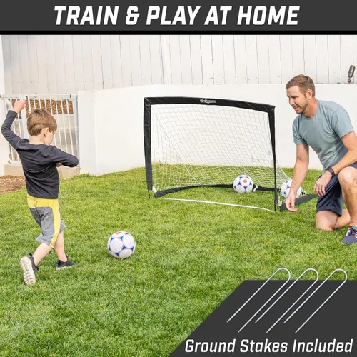 Vista 2 de GoSports - Arcos de fútbol portátiles para niños, 13 opciones de color, elige 4 x 3 pies o 6 x 4 pies, redes desplegables de tono