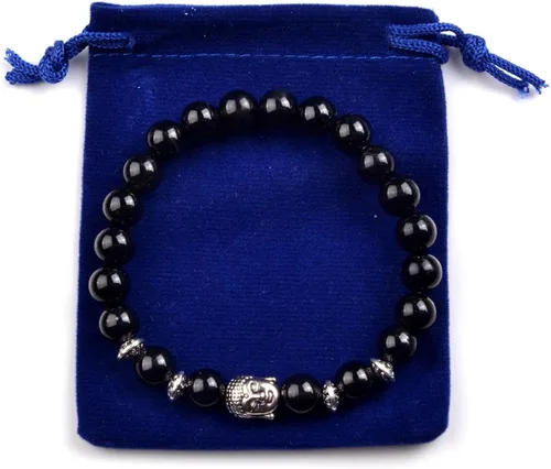 Vista 2 de Joya brazalete con gemas redondas de 8 mm, brazalete para los chacras, regalo de cumpleaños