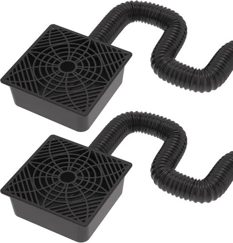 Vista 13 de Paquete de 2 extensiones flexibles de bajante de canalón, conector extensor de bajante de drenaje 21"-68", tornillos incluidos, blanco